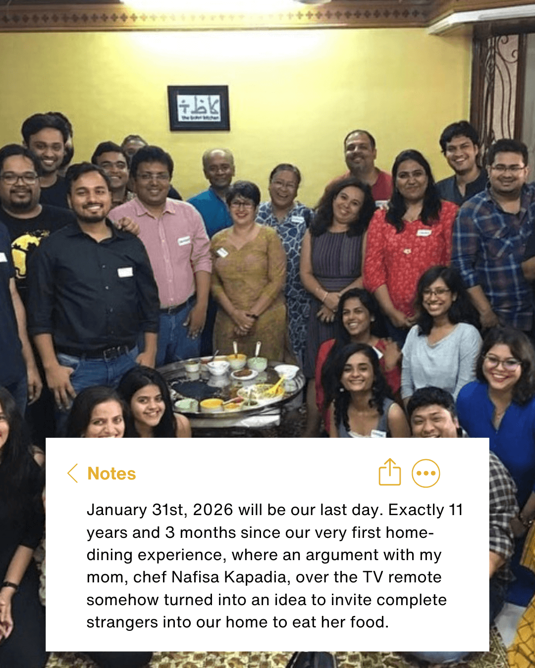The Bohri Kitchen shutdown announcement note, slide 2 of the story gallery